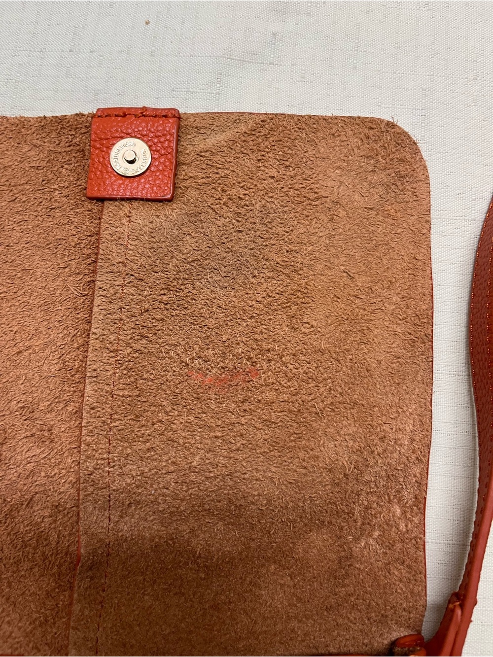 BTB Los Angeles small orange brown leather crossbody - Picture 5 of 14
